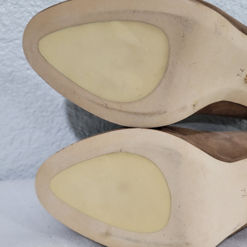 Stuart Weitzman Larsa Suede Platform Pump Heels Taupe Tan Brown Size 7.5 - Picture 8 of 10